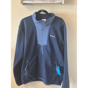 Columbia - Men's Sweatshirt Sequoia Grove Half Zip Fleece Navy/Dark Mtn M XLarge